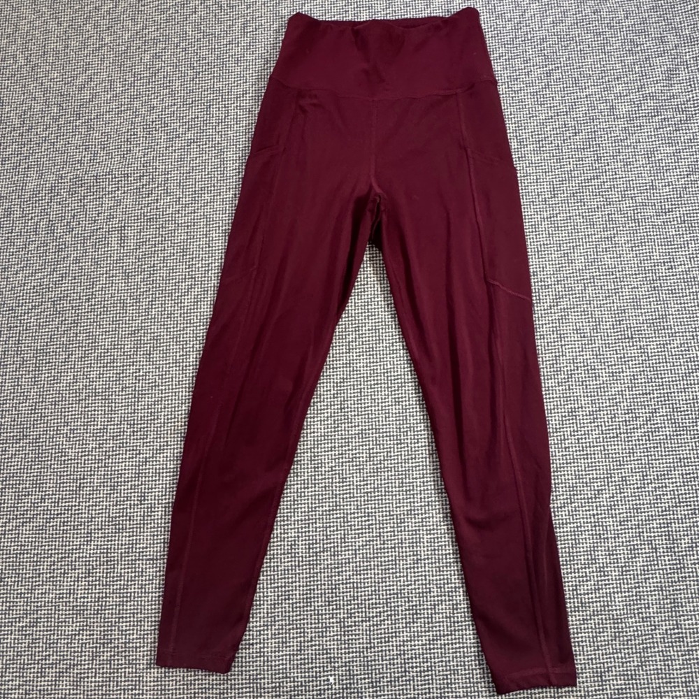 American Eagle The Everything Pocket Legging Burgundy Maroon High Waist Size M